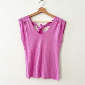 Lilly Pulitzer 'Grady Sweater' Top with Ribbon tie in the back in "Pansy Purple"